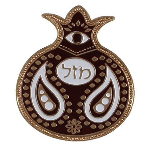 מגנט רימון ממתכת צבעוני "מזל" 4.5*5 ס"מ