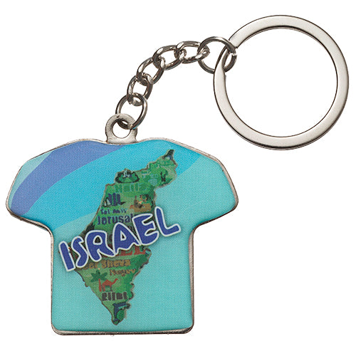מחזיק מפתחות עם אפוקסי 4 ס"מ - מפת ארץ ישראל
