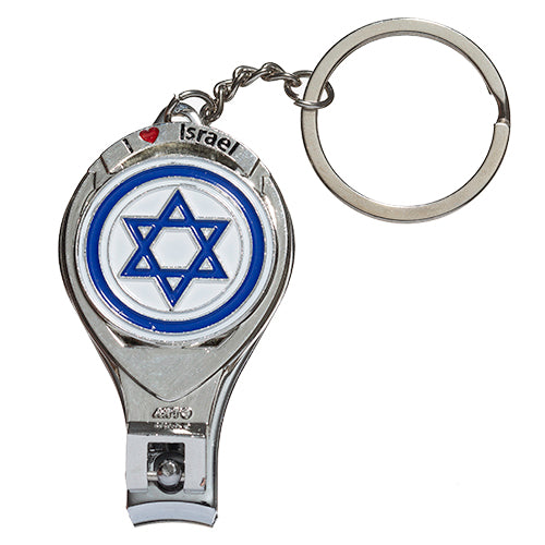 מחזיק מפתחות + קוצץ עם דגל ישראל 6.5*3.6 ס"מ