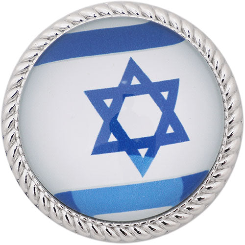מגנט מתכת עם זכוכית 4 ס"מ "מגן דוד" דגל ישראל