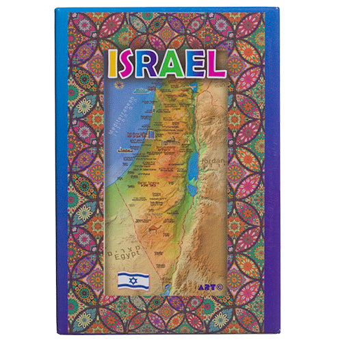 מגנט פח מפת ארץ ישראל 8x5 ס"מ