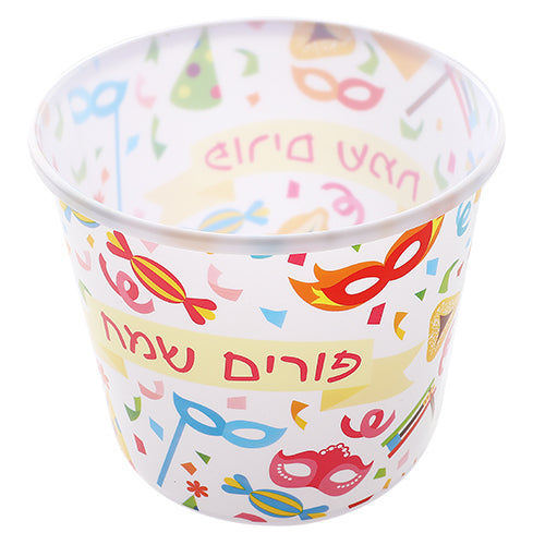 קופסא פופקורן פלסטיק פורים שמח 14*12 סמ 561227